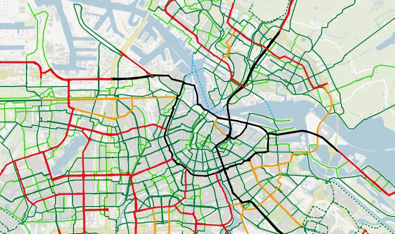 Amsterdam car and cycle networks